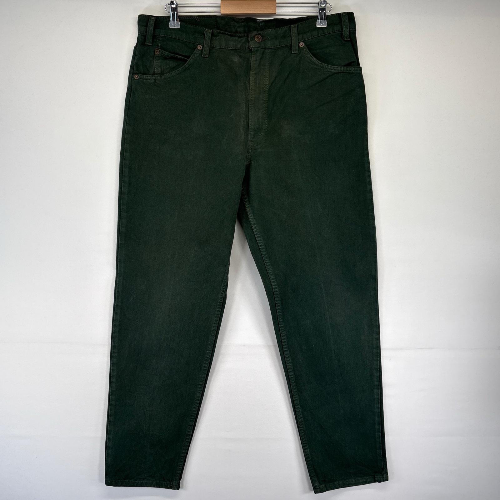 古着 リーバイス Levi's USA製 デニム パンツ 550 カラーデニム ジッパーフライ 5ポケット テーパード W38xL32  グリーン系 メンズ