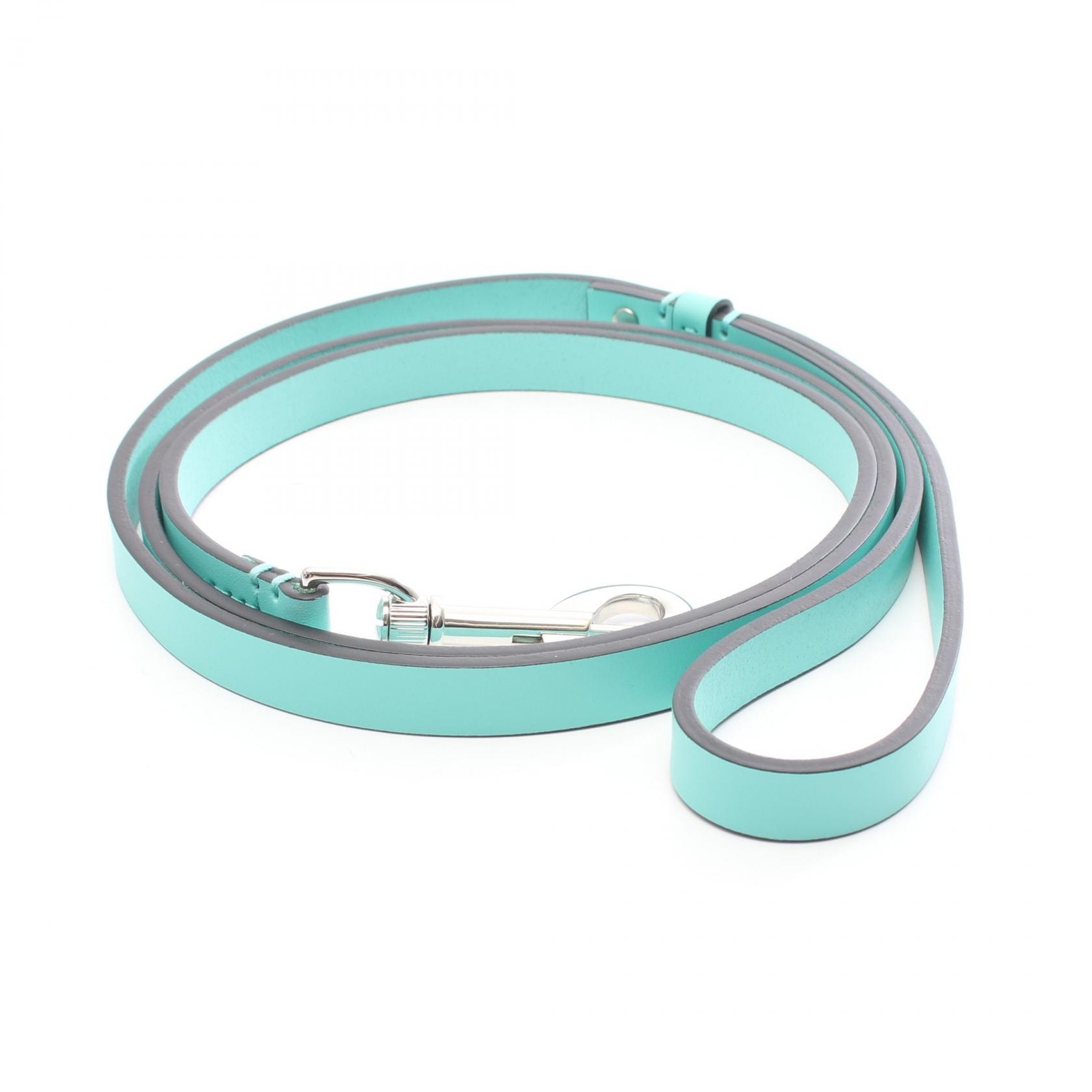 ティファニー TIFFANY&CO エッセンシャル リーシュ 犬用リード アクセサリー レザー メタル メンズ レディース ブルー系 【中古】