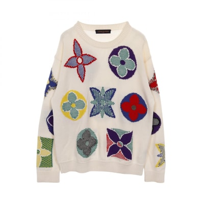 ルイ・ヴィトン LOUIS VUITTON マルチカラーモノグラム セーター ニット 衣料品 トップス ウール レディース ホワイト系 / マルチカラー 【中古】