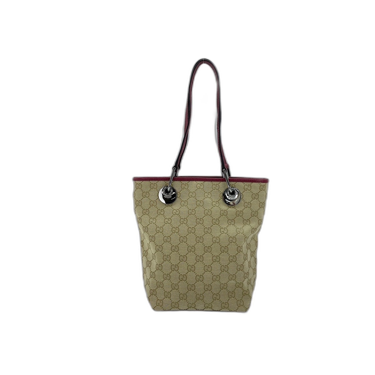 グッチ GUCCI GGキャンバス, レザー トートバッグ【中古】
