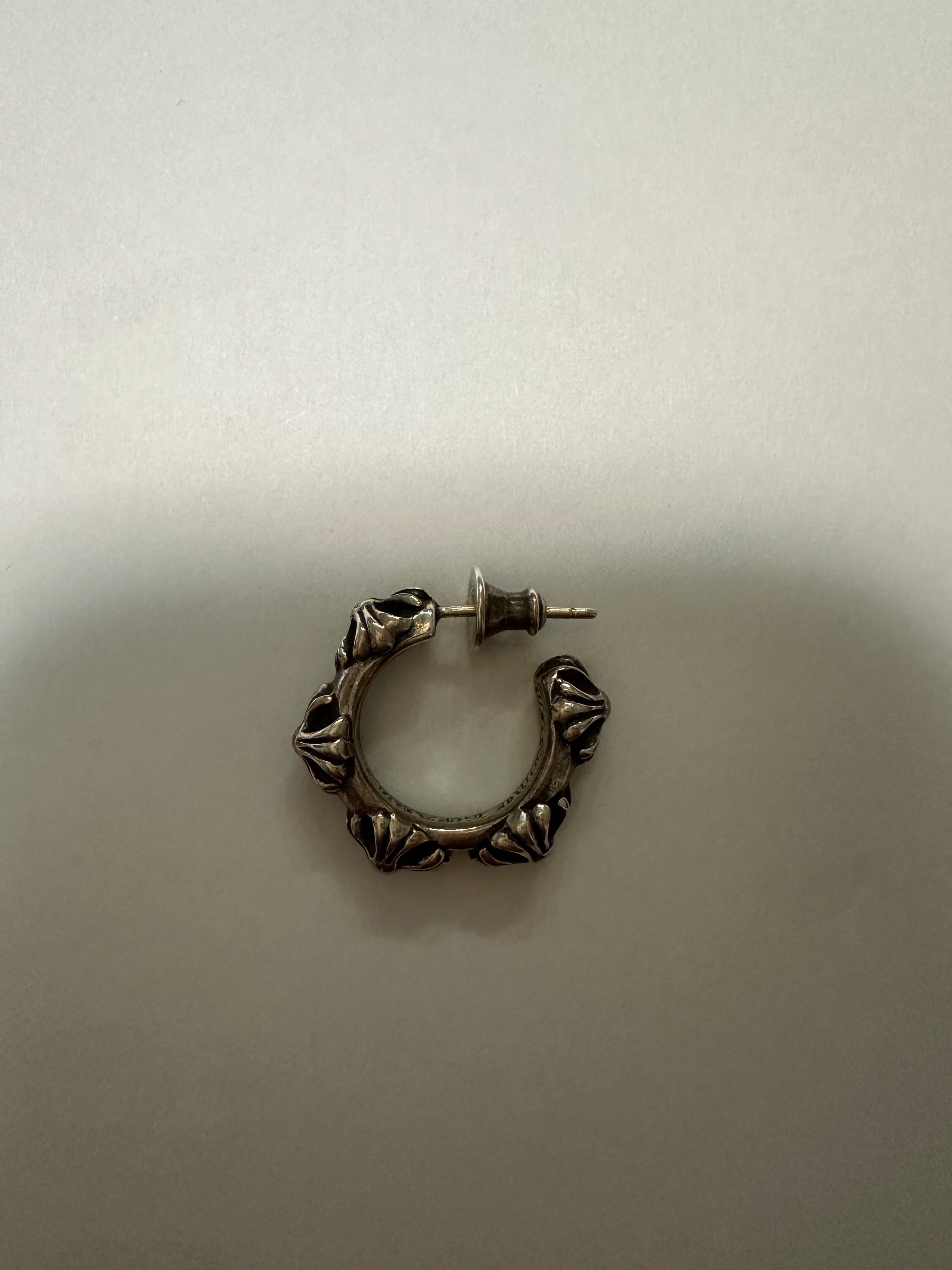 Chrome Hearts Cross Band Hoop Earrings "Silver"