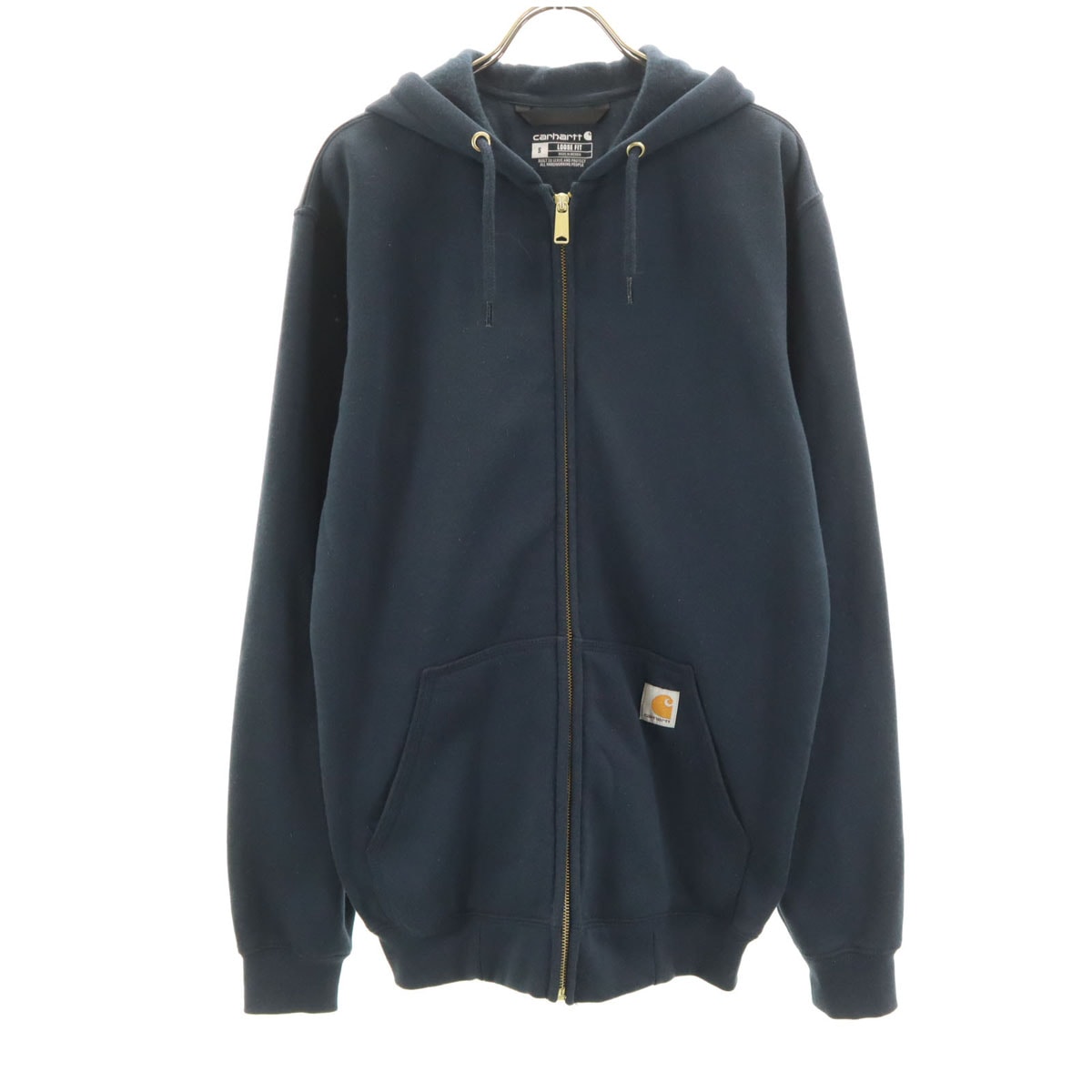Carhartt カーハート 長袖 スウェット ジップパーカー S ネイビー 裏起毛