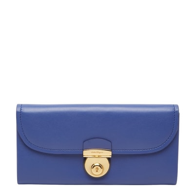 サルヴァトーレフェラガモ 長財布 KB-22C224 ライトブルー レザー レディース Salvatore Ferragamo 中古