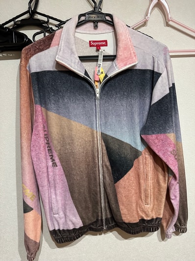 Supreme Geo Velour Track Jacket "Pink"