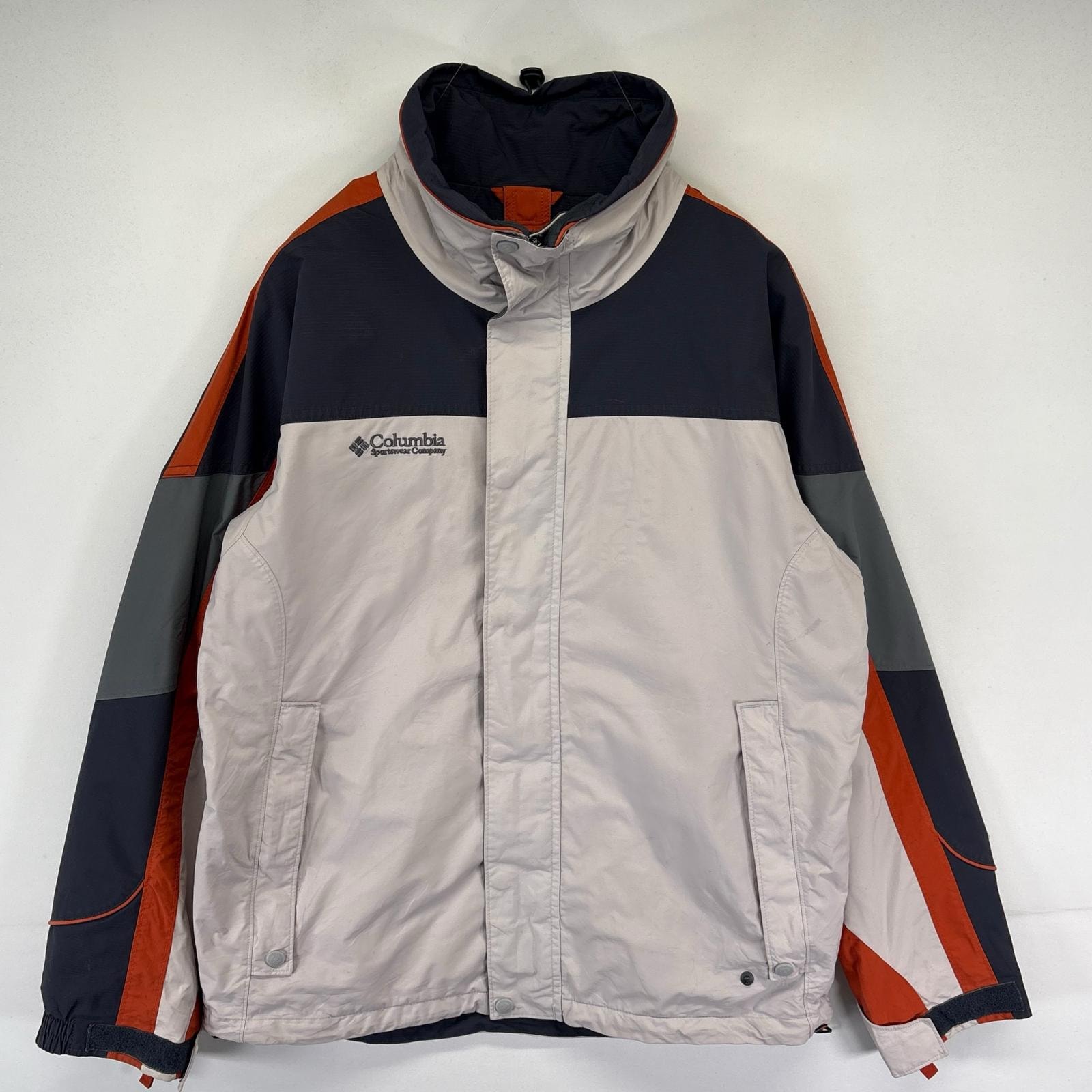 古着 コロンビア Columbia ジャケット マウンテンパーカー アウトドア ワンポイント刺繍ロゴ オムニシールド M  グレー系 メンズ