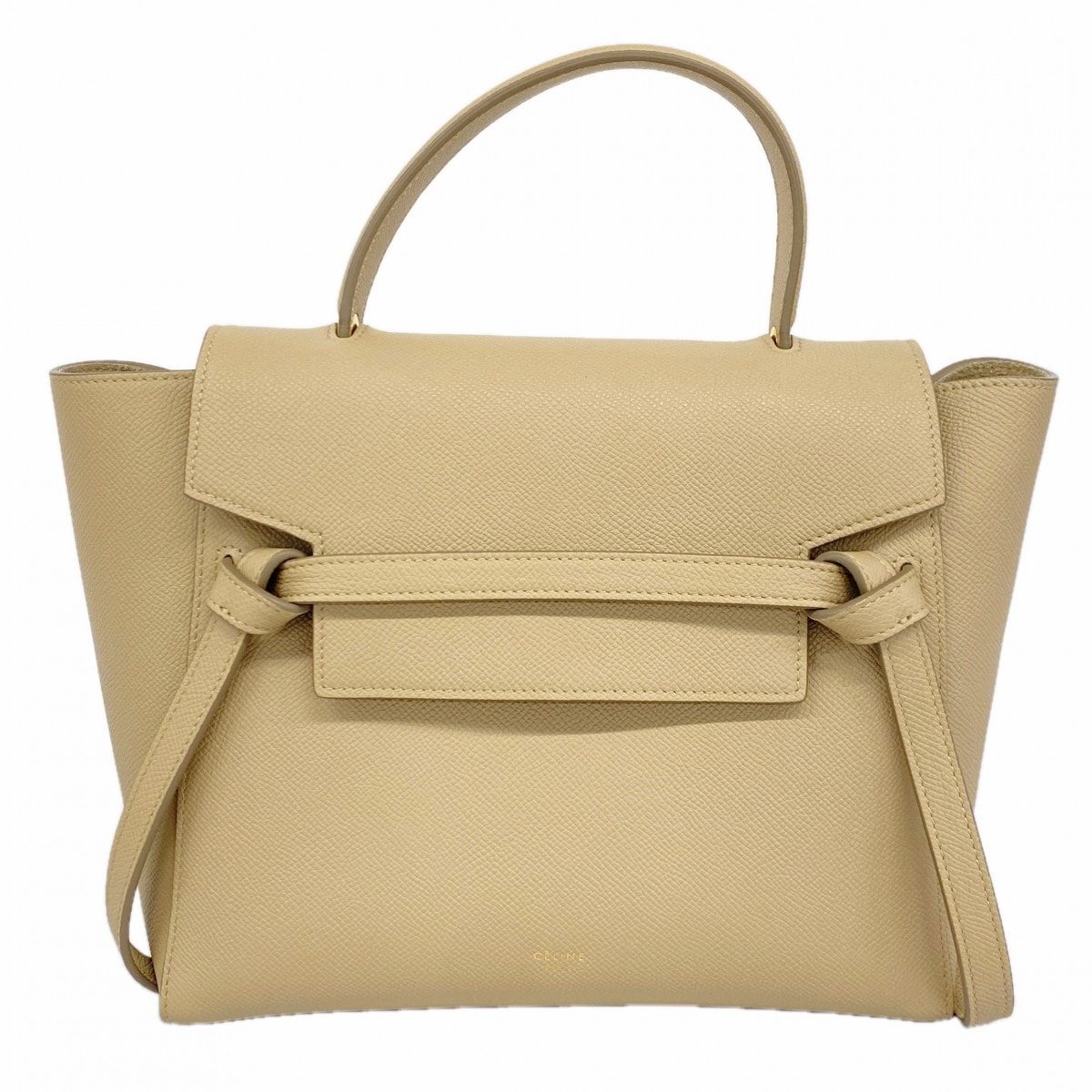 ★最終価格【6db1021】セリーヌ ハンドバッグ ベルトバッグ レザー ベージュ ゴールド金具【中古】レディース