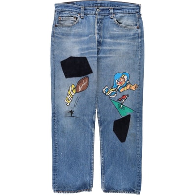 古着 80~90年代 リーバイス Levi's 501 リメイク ストレートデニムパンツ USA製 メンズw34相当 ヴィンテージ/eaa680021