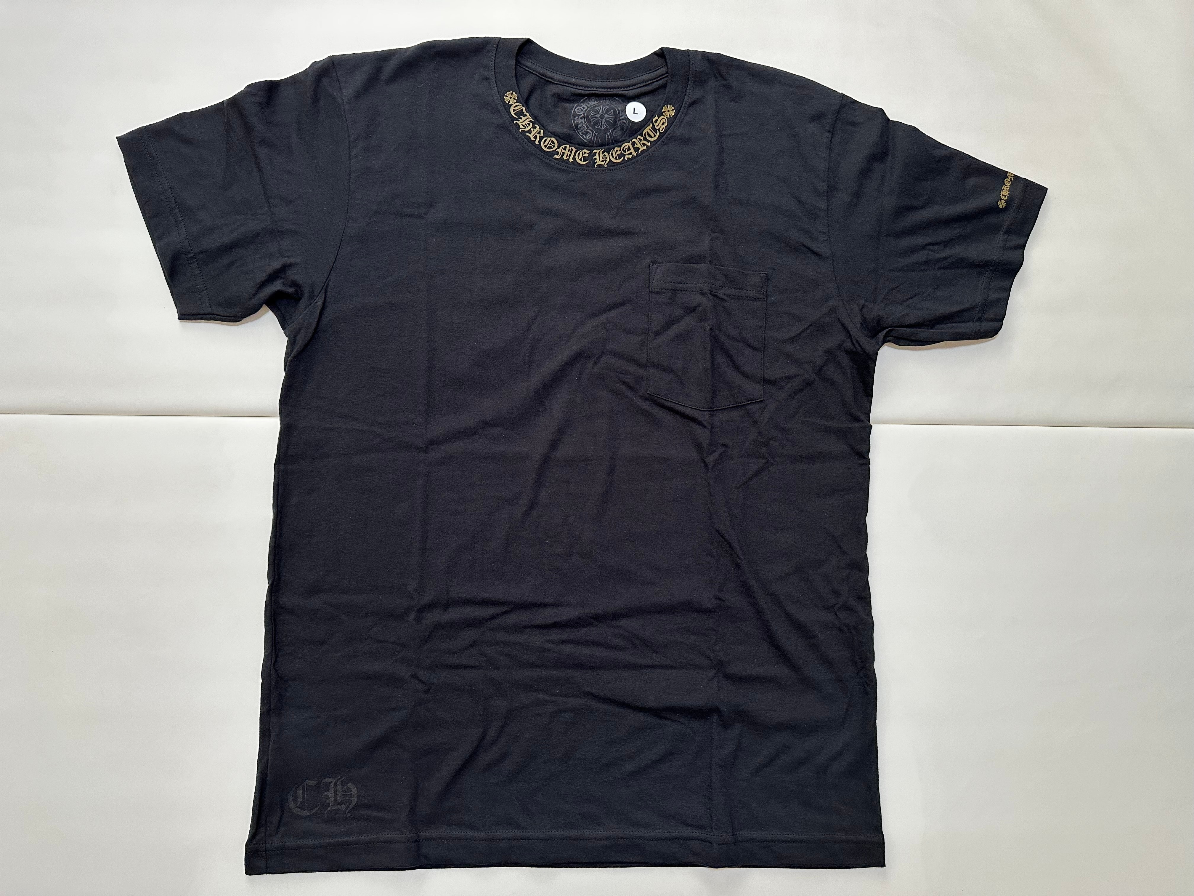 Chrome Hearts Gold Neck Logo S/S T-Shirt "Black/Gold"