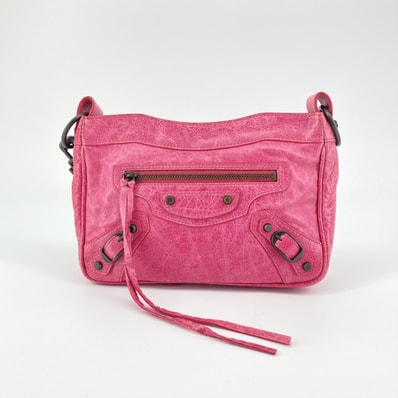 BALENCIAGA(バレンシアガ) ザ・ショルダー レザー ミラー付 ジッパーポケット 138226 ショルダーバッグ ピンク
