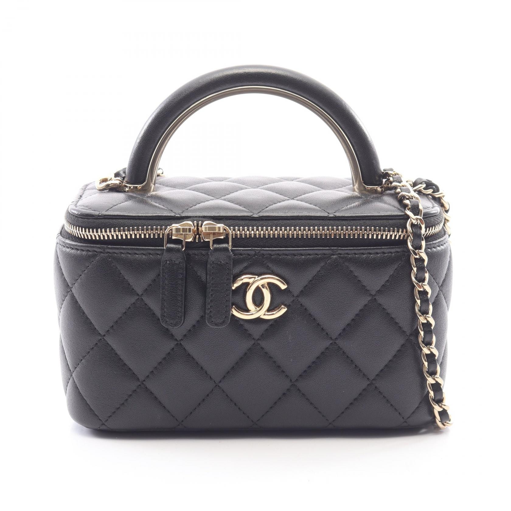 シャネル CHANEL マトラッセ バニティバッグ ショルダーバッグ バッグ ラムスキン(羊革) レディース ブラック系 【中古】