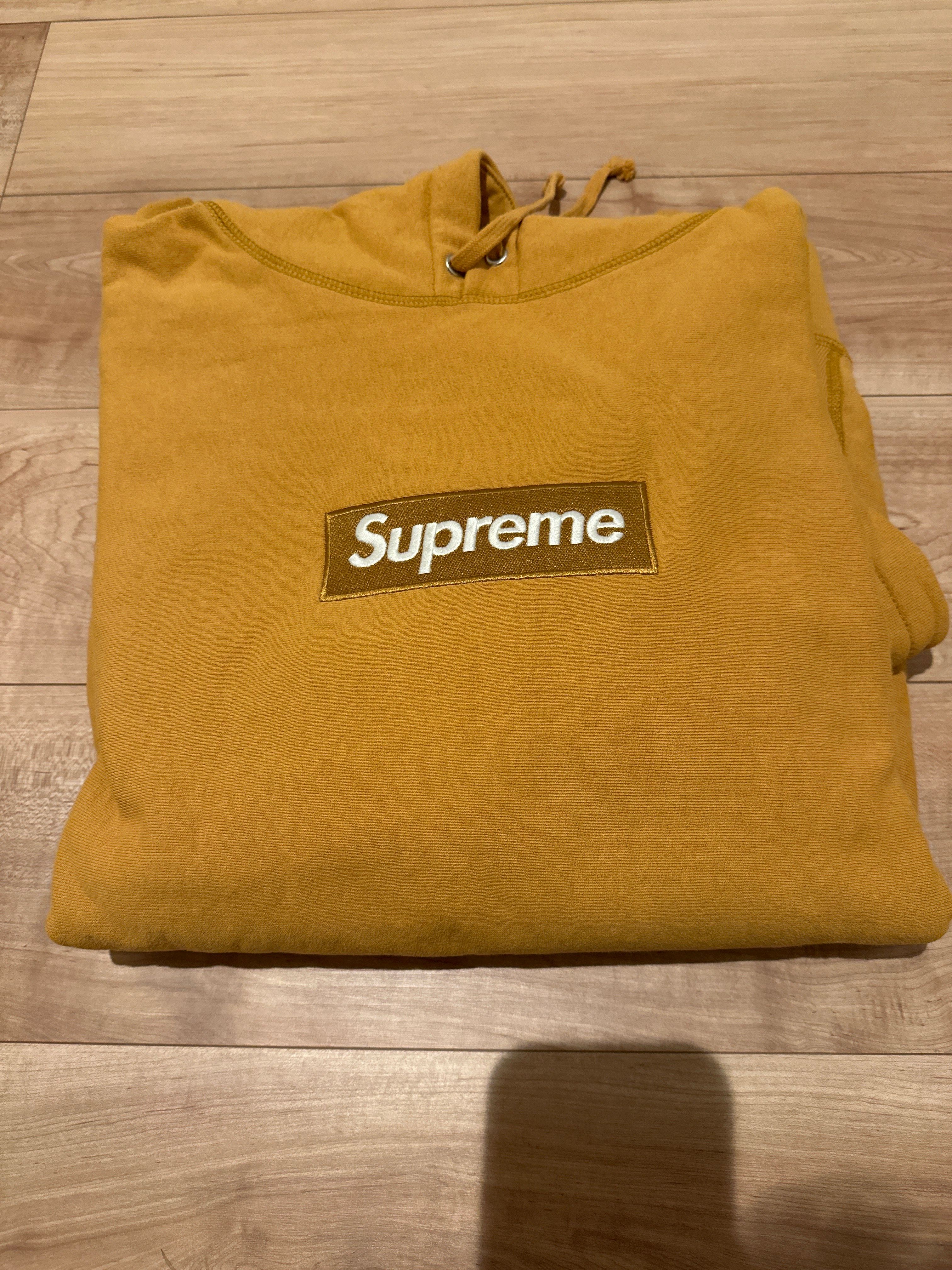 Supreme Box Logo Hooded Sweatshirt "Light Mustard" (21FW)