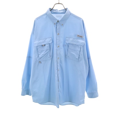 Columbia コロンビア 長袖 バハマ II ボタンダウンシャツ 水色 アウトドア