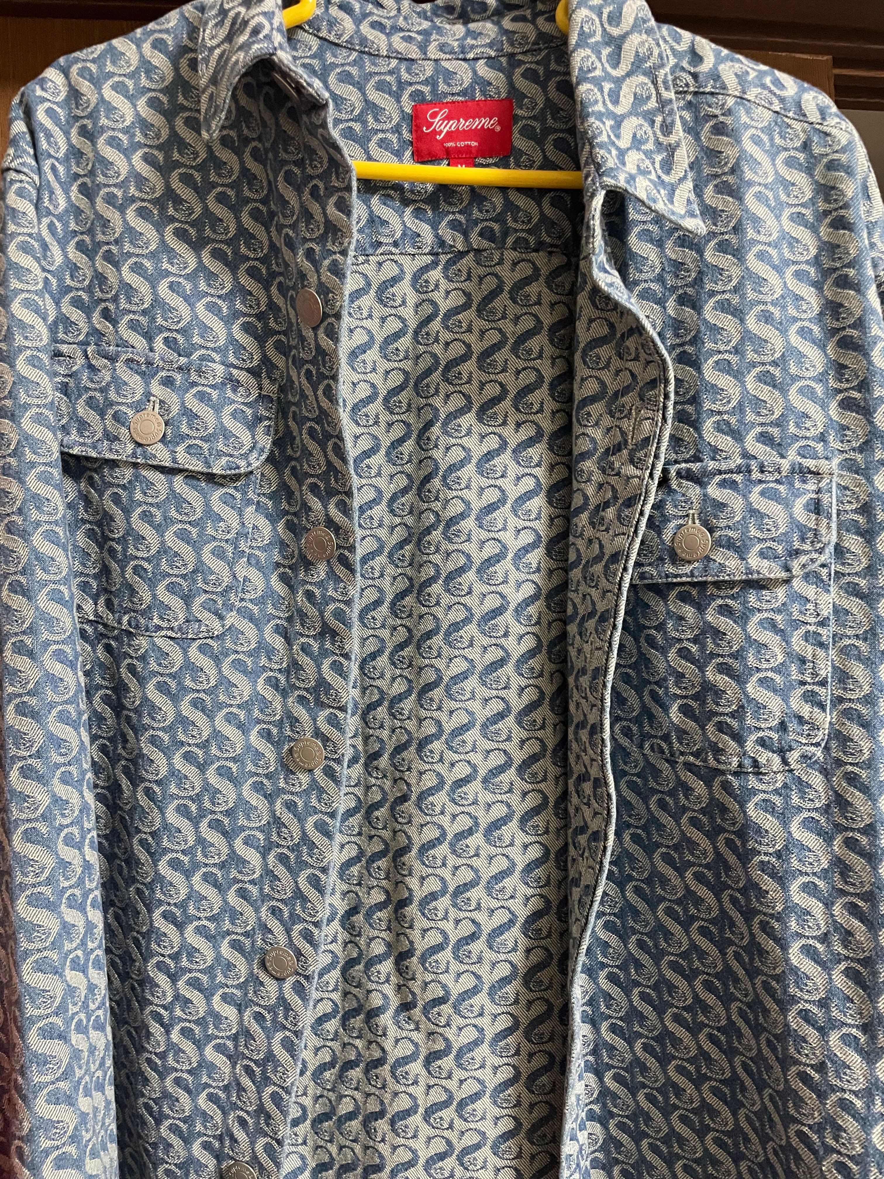 Supreme Monogram Denim Shirt "Blue"