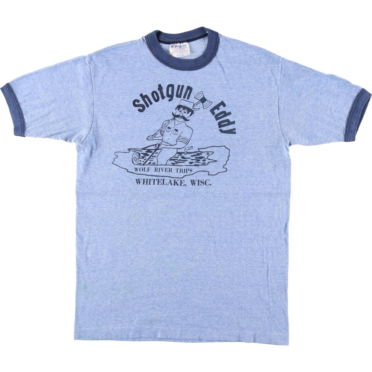 古着 80年代 ヘインズ Hanes POLY-COTTON 青タグ リンガーTシャツ USA製 レディースM相当 ヴィンテージ/eaa627972