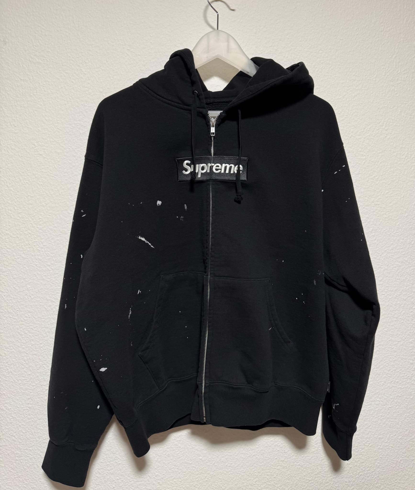 Supreme x MM6 Maison Margiela Box Logo Zip Up Hooded Sweatshirt "Black"