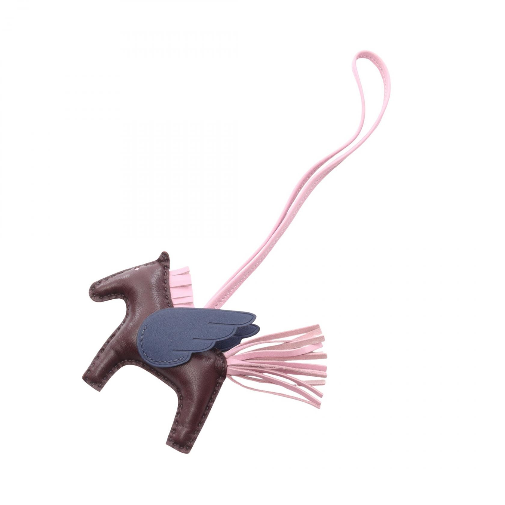 エルメス HERMES ロデオペガサスPM チャーム アクセサリー レザー アニョーミロ / ヴォースイフト アニョーミロ ルージュセリエ U刻印(2022年製造) レディース ブラウン系 / ピンク系 / ネイビー系 【中古】