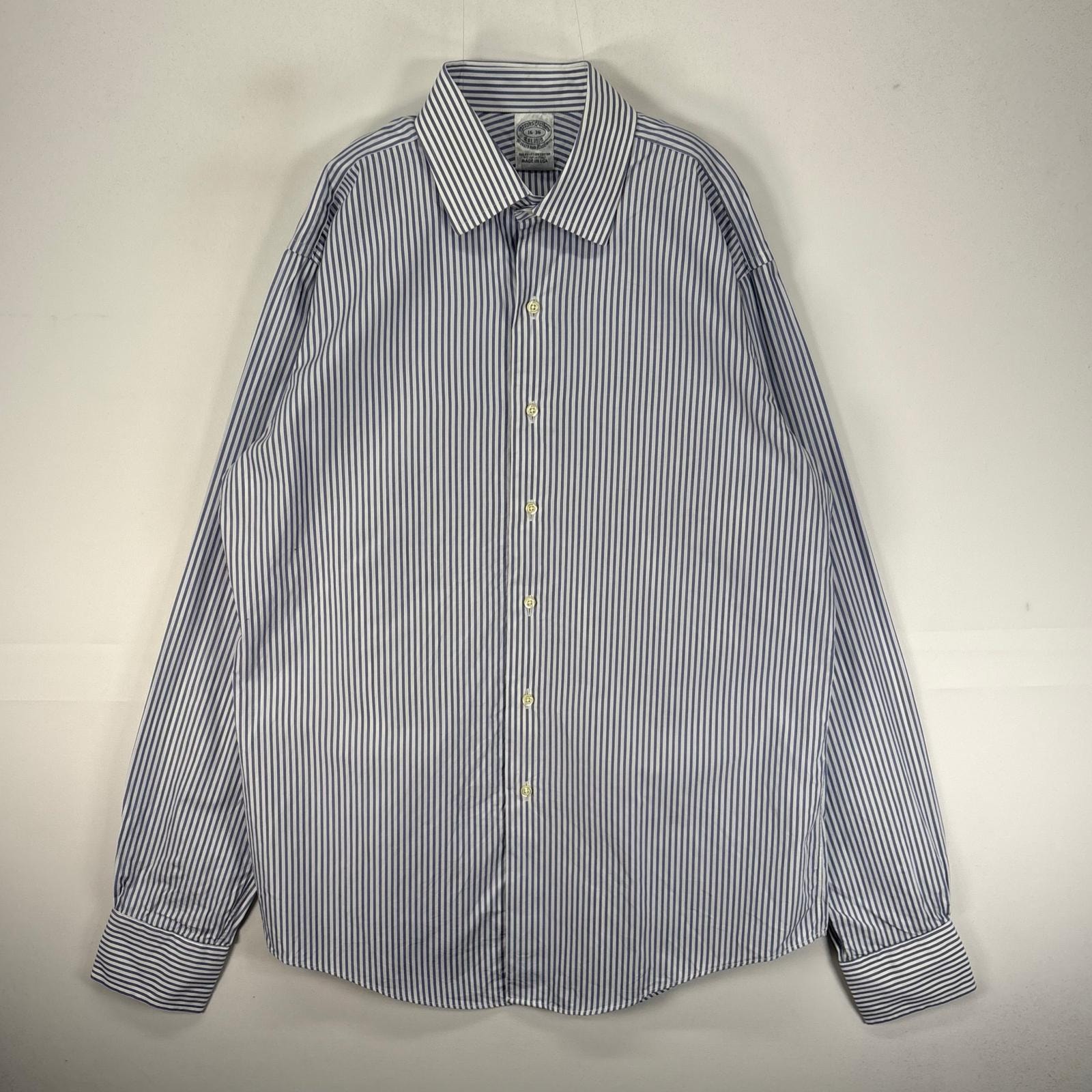 古着 ブルックスブラザーズ Brooks Brothers 長袖シャツ カラーステイ L  ブルー系 ストライプ メンズ
