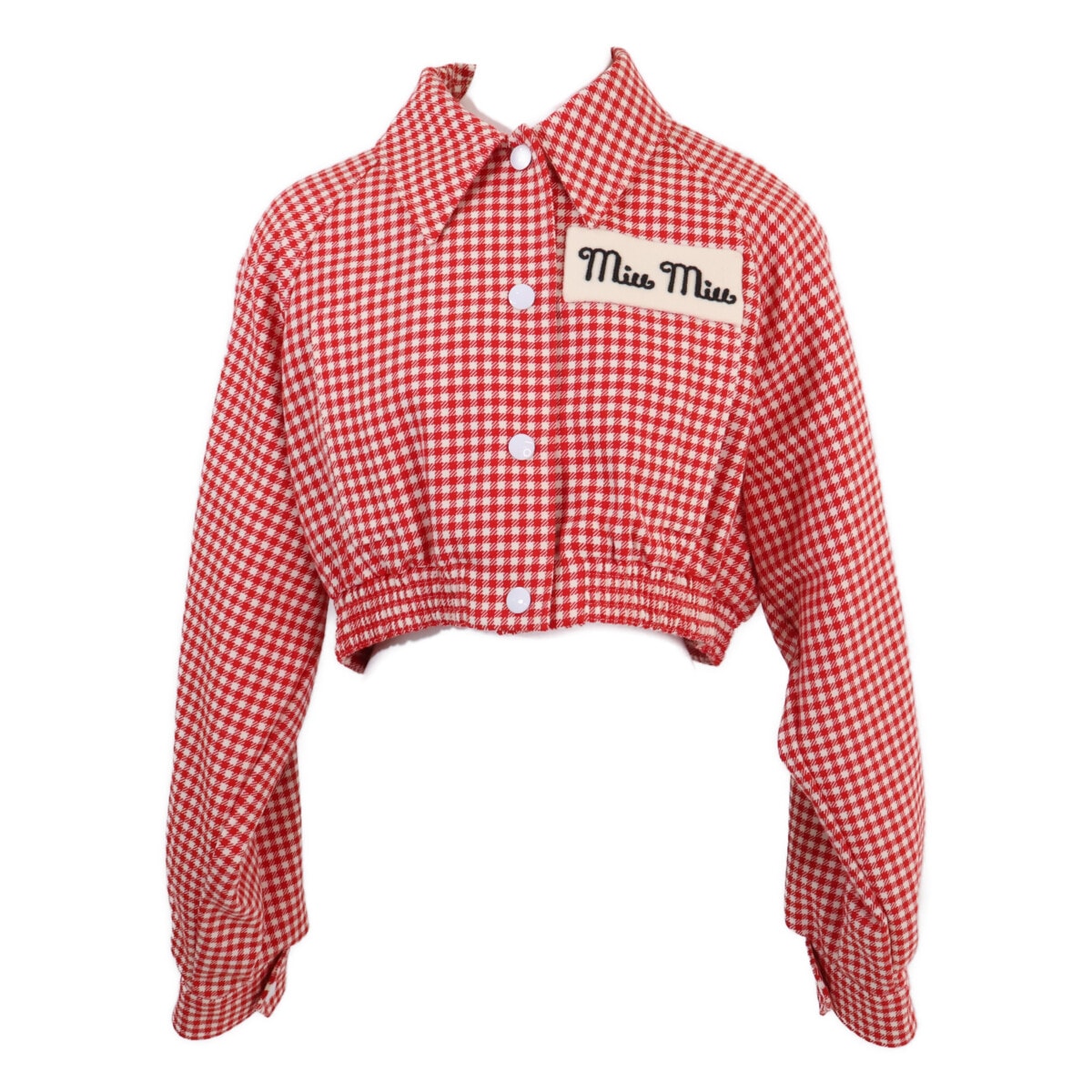 ミュウミュウ 美品 国内正規 ML671 ギンガムチェック クロップド ジャケット 38