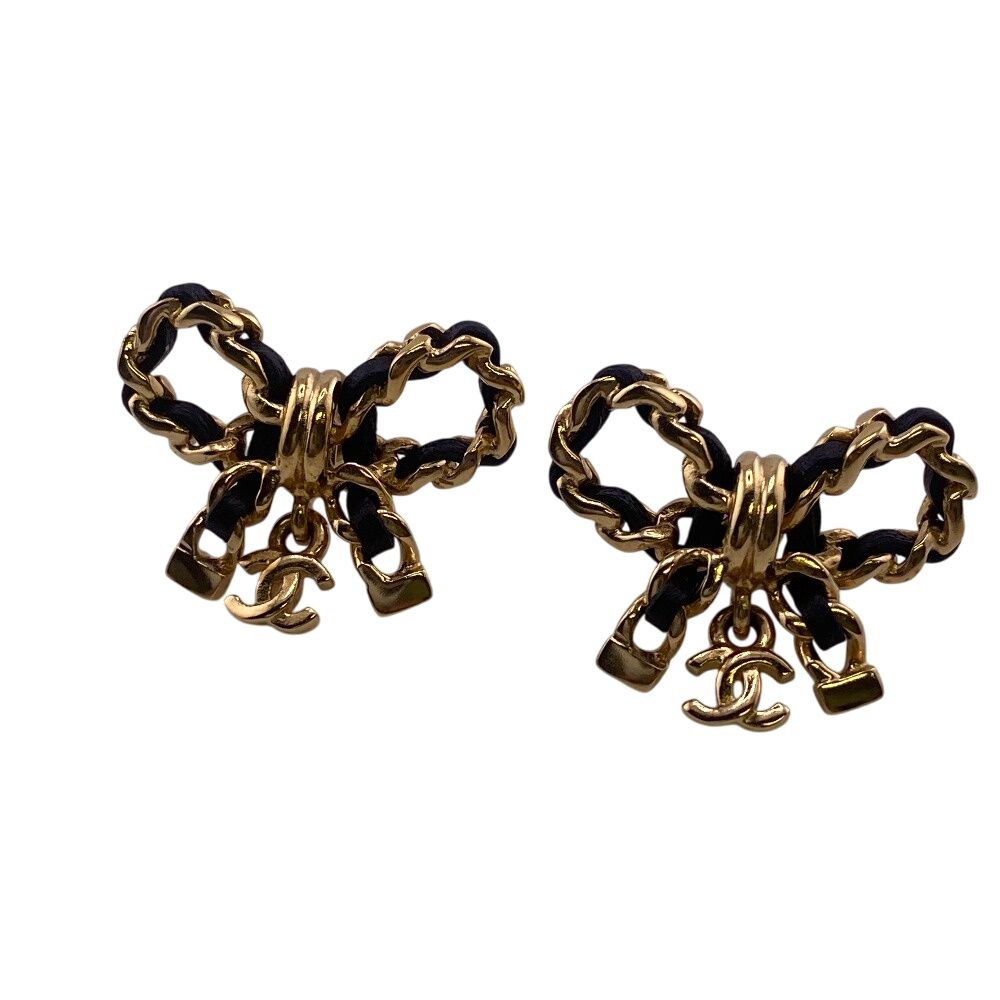 シャネル CHANEL ピアス ココマーク リボン ゴールド