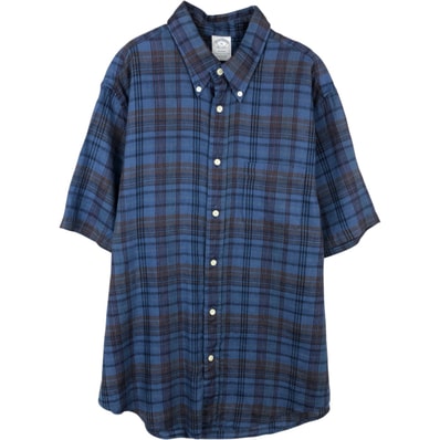 古着 ブルックスブラザーズ Brooks Brothers Est.1818 半袖 ボタンダウン チェックシャツ メンズXL相当/rab182080