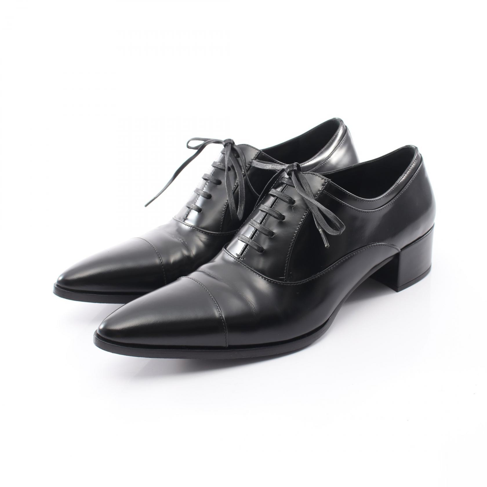 プラダ PRADA ヒール ローファー 靴 レザー レディース ブラック系 【中古】