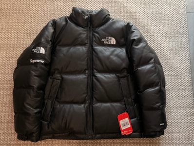 Supreme x The North Face Leather Nuptse Jacket "Black"