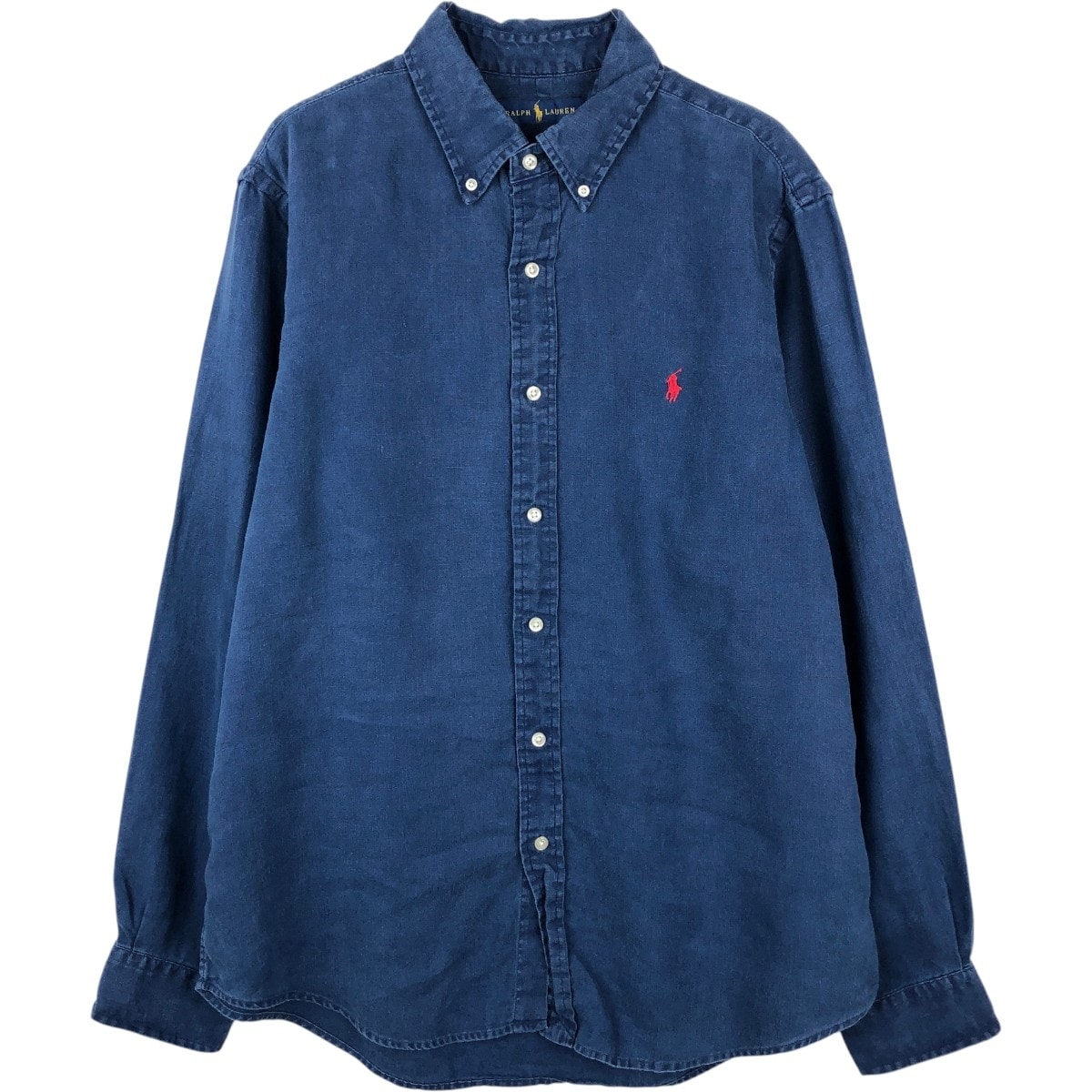 古着 ラルフローレン Ralph Lauren 長袖 リネン ボタンダウンシャツ メンズL相当/eaa668183
