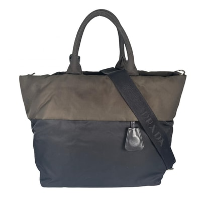 PRADA プラダ リバーシブル BN1959 ショルダーバッグ ナイロン カーキ レディース【中古】