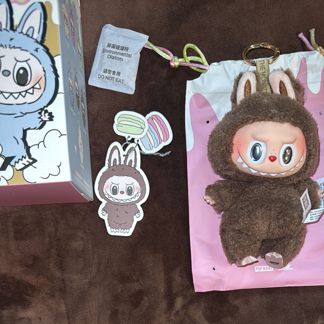 POP MART THE MONSTERS (LABUBU) Exciting Macaron Plush Series CHESTNUT COCOA (Secret)