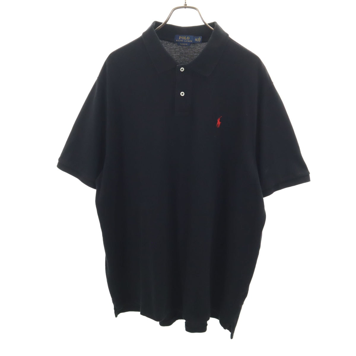 POLO RALPH LAUREN ポロラルフローレン 半袖 ポロシャツ XXL ブラック CLASSIC FIT 鹿の子 ビッグサイズ
