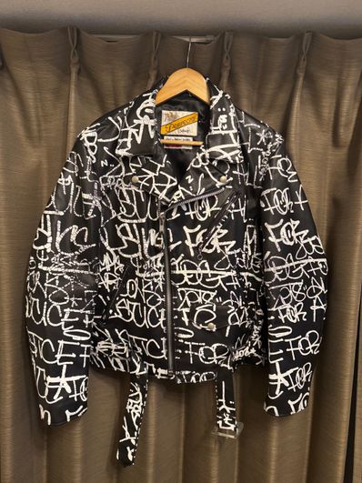 Supreme / Comme des Garçons SHIRT® Schott® Painted Perfecto Leather Jacket "Black"