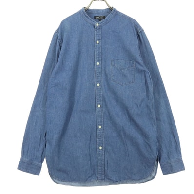 美品 BEAMS HEART ビームスハート 長袖 スタンドカラー デニムシャツ XL ブルー
