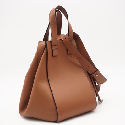 美品 LOEWE ロエベ クラシックカーフ ハンモックバッグ スモール タン 10110567 2wayハンドバッグ ブラウン カーフレザー レディース