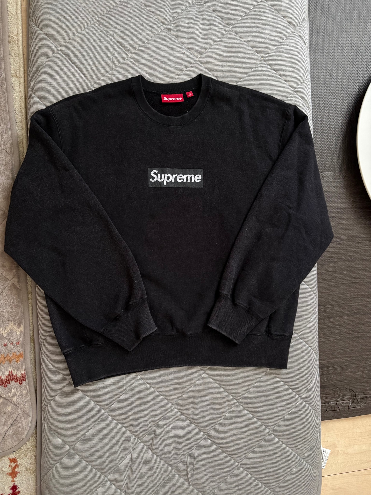 Supreme Washed Box Logo Crewneck "Black"