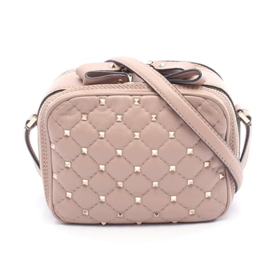 ヴァレンチノ Valentino キルティング ショルダーバッグ バッグ レザー レディース ピンク系 【中古】