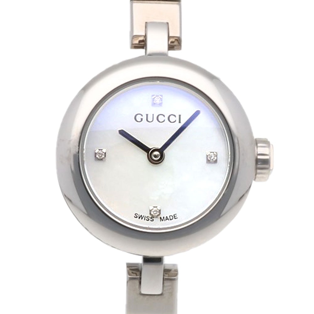 グッチ ディアマンティッシマ 腕時計 時計 ステンレススチール 141.5 クオーツ レディース 1年保証 GUCCI  中古