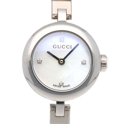 グッチ ディアマンティッシマ 腕時計 時計 ステンレススチール 141.5 クオーツ レディース 1年保証 GUCCI 中古