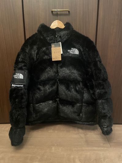 Supreme x The North Face Faux Fur Nuptse Jacket "Black"