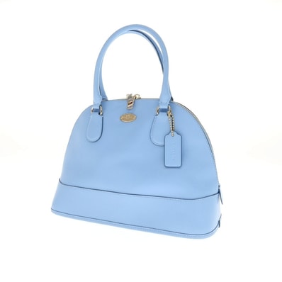 【中古】コーチ COACH レザー ハンドバッグ ライトブルー【WxH23xD11.5】【レディース】