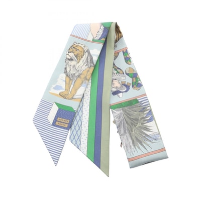 エルメス HERMES ツイリー GRAND THEATRE NOUVEAU スカーフ 衣料品 シルク シルク レディース ブルー系 / マルチカラー 【中古】