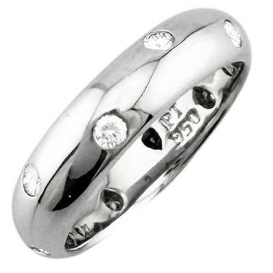 ティファニー ドッツ リング 指輪 8号 Pt950プラチナ ダイヤモンド レディース TIFFANY&Co. 中古