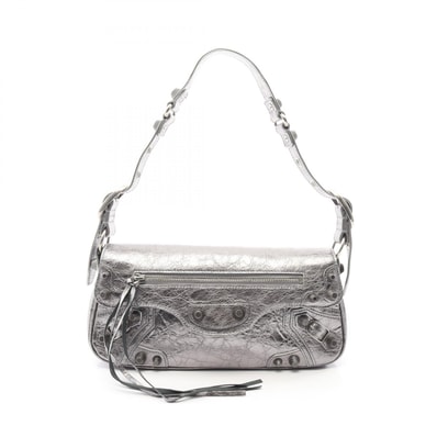 バレンシアガ BALENCIAGA ル カゴール S ショルダーバッグ バッグ レザー レディース シルバー系 【中古】