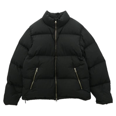STUSSY ステューシー Down Puffer Nylon ダウン パッファ 袖ストックロゴ 刺繍 ナイロン ダウン ジャケット ブラック系 S【中古】