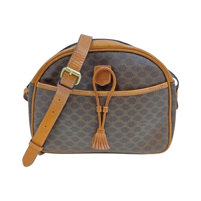 CELINE セリーヌ マカダム ショルダーバッグ F/10 ブラウン