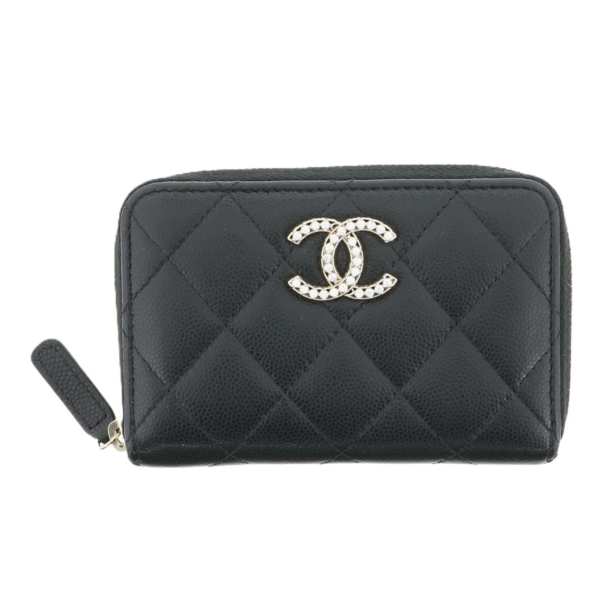 【値下げ】CHANEL シャネル マトラッセ ジップ コインパース AP4560 キャビアスキン ブラック  レディース【中古】
