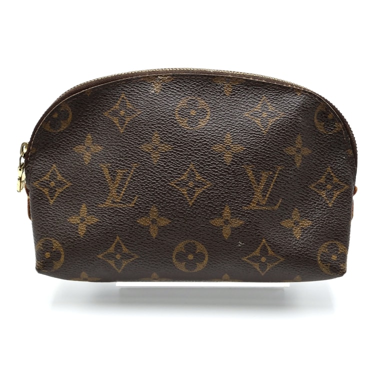 LOUIS VUITTON(ルイ・ヴィトン)ポシェット・コスメティック PM ヴィンテージ 化粧ポーチ コスメポーチ モノグラム ブラウン PVCキャンバス レザー ゴールド金具 レディース【中古】