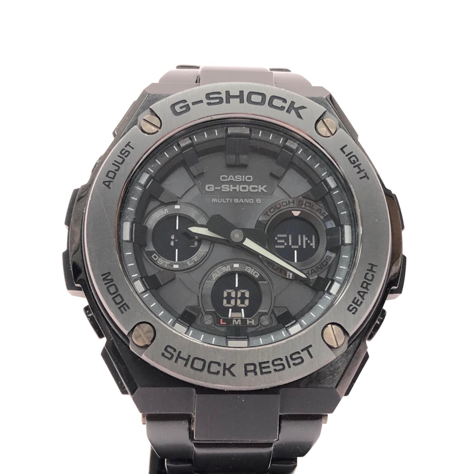 CASIO カシオ メンズ腕時計 クオーツ 電波ソーラー デジアナウォッチ G-SHOCK Gスチール GST-W110BD ブラック