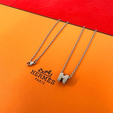 HERMES エルメス ミニ ポップアッシュ ネックレス メタル ネックレス シルバー
35861