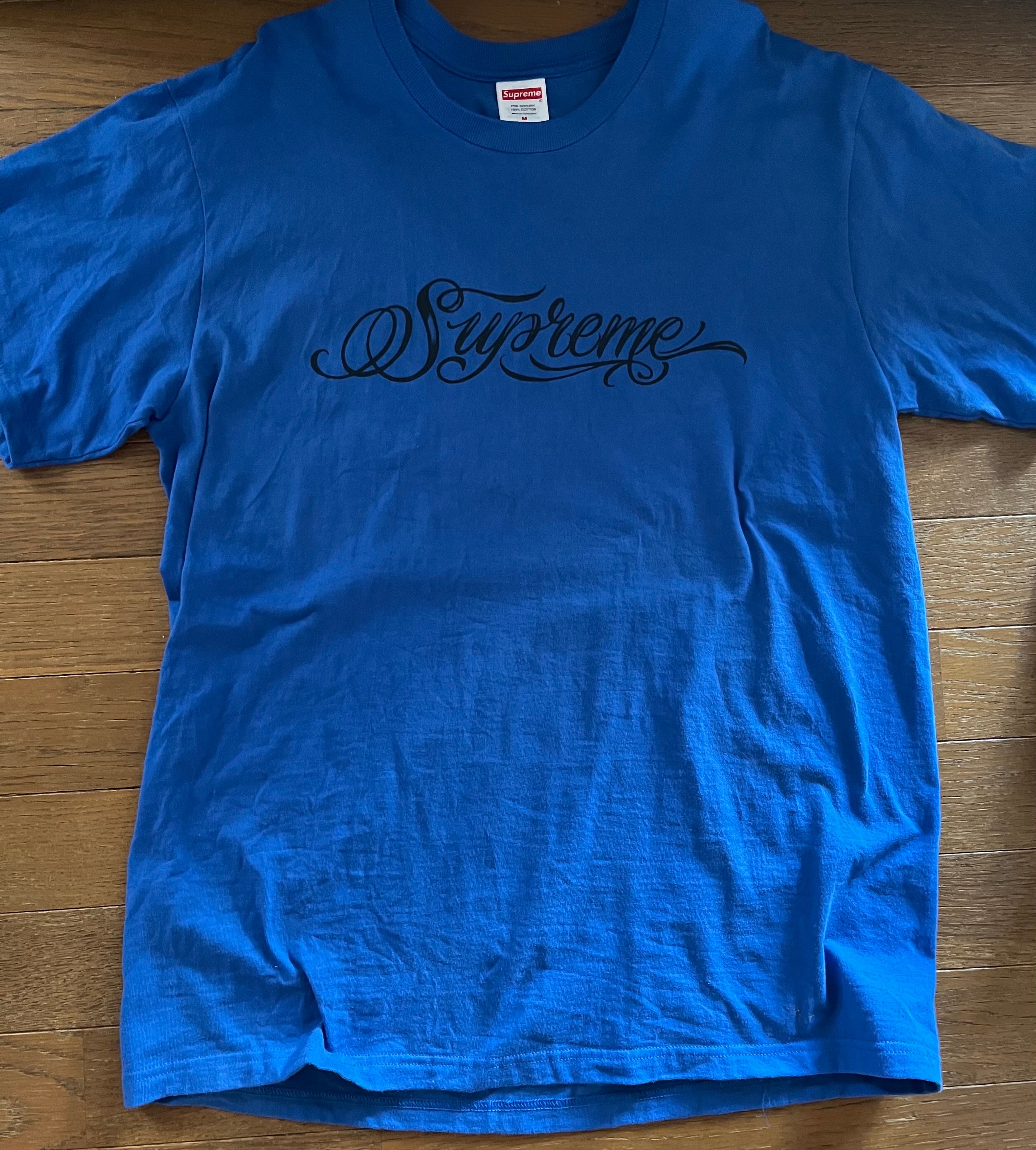 シュプリーム スクリプト Tシャツ "ロイヤル"