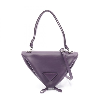 プラダ PRADA トライアングル 2WAY ハンドバッグ バッグ レザー レディース パープル系 1BA315 【中古】